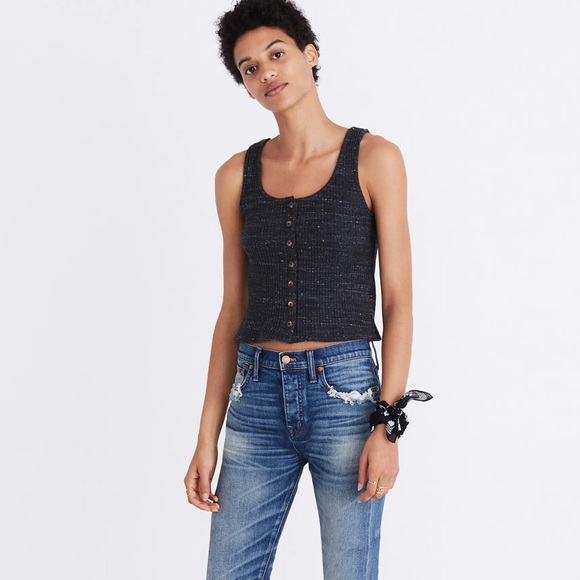 Madewell Ribbed Button Front Tank - Picture 4 of 4